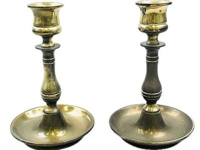 Sale Photo Thumbnail #106: English Brass Candlestick Holders - Signed England