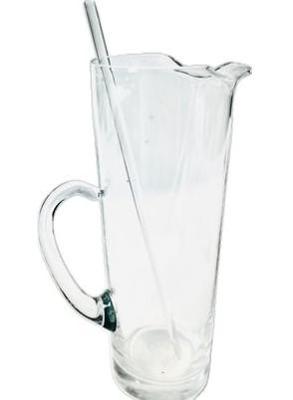 Sale Photo Thumbnail #82: MCM Glass Bar Pitcher With Glass Stirrer