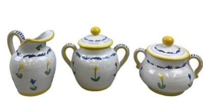 Sale Photo Thumbnail #127: Shafford Hand Painted Italian Sugar Bowls And Creamer