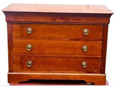Sale Photo Thumbnail #44: French Empire Style Cherry Dresser - Original Label On Reverse