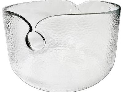 Sale Photo Thumbnail #25: Rosenthal Studio Line By Zsofia Kanyak - Dimpled Glass MCM 10 Inch Bowl With Open Rim Handles - Signed
