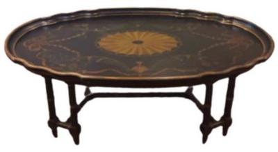 Sale Photo Thumbnail #57: Maitland & Smith Neoclassical Style Coffee Table - English Chinese Chippendale Pie Crust Tray Table