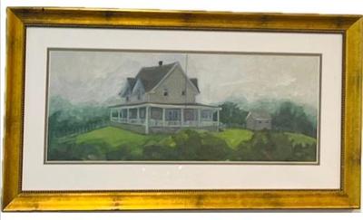 Sale Photo Thumbnail #30: Original Oil On Board - By Darien Artist Britt Bair - Entitled House In Mist