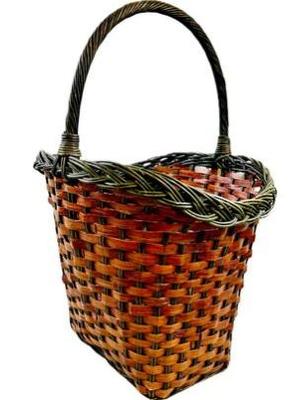 Sale Photo Thumbnail #168: Rattan Storage Basket With Green Accent