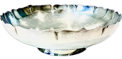 Sale Photo Thumbnail #19: Silver Plate Bowl With Scalloped Border - Nice Quality - 10" Diameter