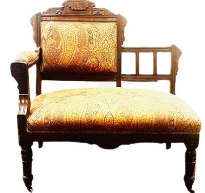 Sale Photo Thumbnail #41: Victorian Eastlake Settee On Original Porcelain Casters