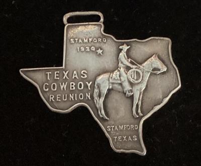 1930 texas cowboy reunion fob from stamfordtexas sterling