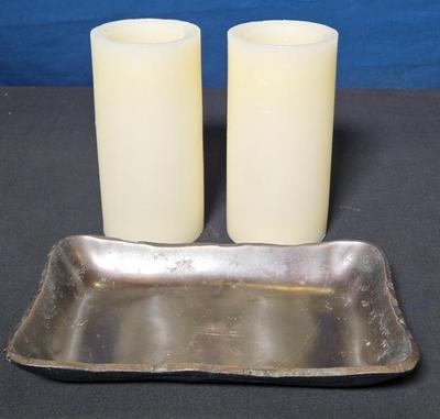 Pillar candle tray with 6flameless candles