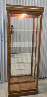 Contemporary Oak Curio Cabinet