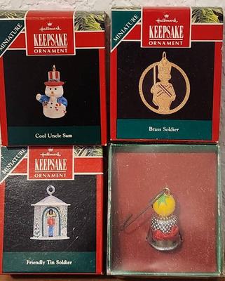 3 hallmark miniature ornaments plus 1 other