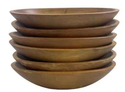 Set Of Hardwood Salad Bowls (6)
