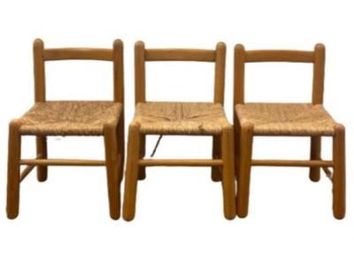 Childrens Rush Seated Chairs (3)