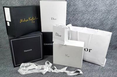 Luxury clothing boxes bags, ribbons