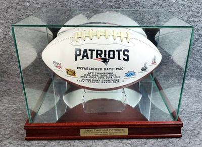 Patriots afc football with glass display