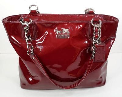 Coach chelsea 18770 patent leather shoulder tote bag with coa