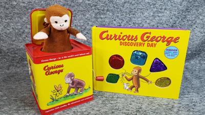 Curious george musical toy and pop up learning book