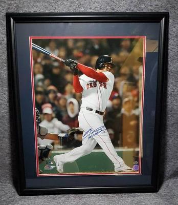 Framed rafael devers boston red sox player photograph