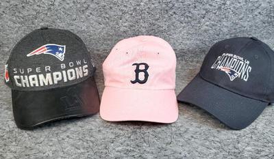 Patriots and red sox baseball caps