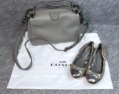 Coach laurel frame bag with coa and darsi leather flats
