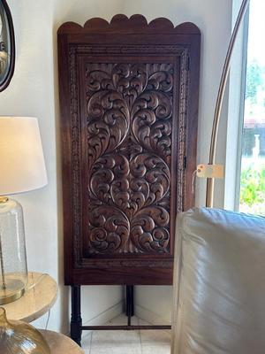 Sale Photo Thumbnail #246: Pair of corner hand carved cabinets