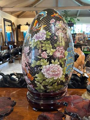 Sale Photo Thumbnail #5: Enormous cloisonne egg