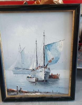 ORIGINAL SHIP PAINTING BY R. HAGMAN