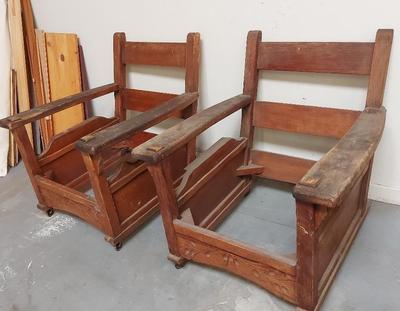 LARGE MISSION STYLE WOODEN CHAIR FRAMES