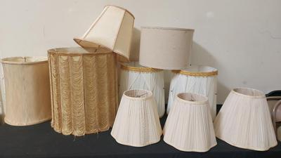 ECLECTIC LOT OF 9 LAMP SHADES 