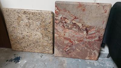 PAIR OF MARBLE TABLE TOPS