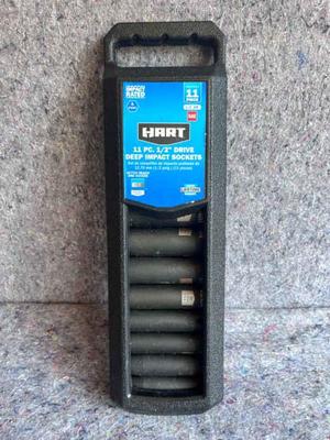 Hart 11 piece 1 5 nch drive deep sae impact socket set