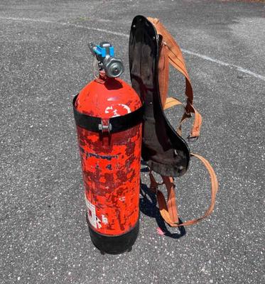 Scuba diving cylinder orange