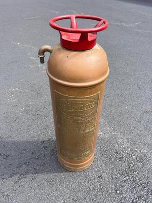 Vintage copper brass fire extinguisher #1