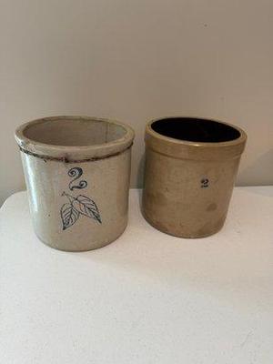 Lot (2) Vintage Crocks- 2 Gallon Union Stoneware & 2 Gallon Macomb Pottery Co
Lot #: 28