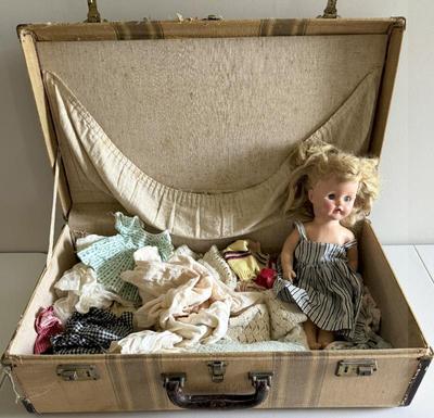 Vintage Doll & Doll Clothes In Vintage Suitcase
Lot #: 172