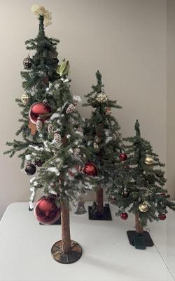 Lot (4) Decorated Christmas Trees- Wood W/metal Base
Lot #: 375