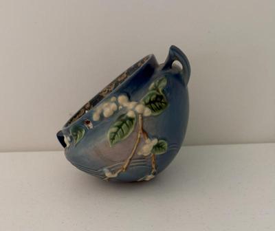 Roseville Pottery Hanging Pot, Persian Blue Snowberry Pattern
Lot #: 101