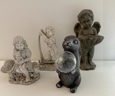 Lot (4) Outdoor/garden Decor- Cherub, Kids & Bunny
Lot #: 244