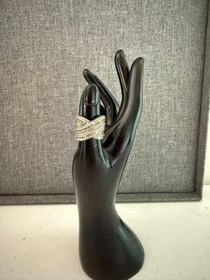 Large 925 Silver Infinity Ring With Small White Diamonds, Size 6.75, 10.74 Grams
Lot #: 12