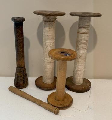 Lot (5) Vintage Wooden Bobbins
Lot #: 170