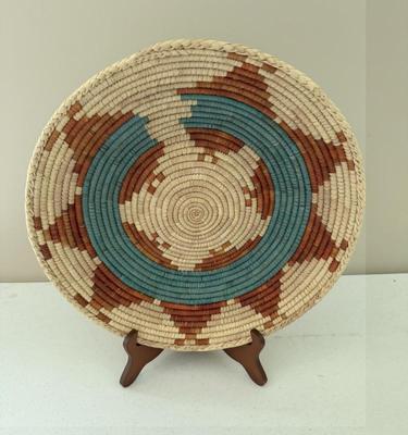 Hand Woven Southwestern Design Shallow Basket
Lot #: 406