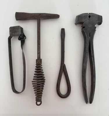 Lot (4) Vintage Tools- Lasayre & Co Fencing Pliers, Slag Hammer, Twisted Iron Screwdriver & Surlite Igniter
Lot #: 62