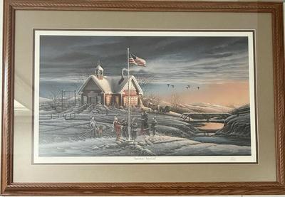 Terry Redlin Pencil Signed Print- Winter Schoolhouse Scene "America! America!" C. 1990, Framed & Matted
Lot #: 360