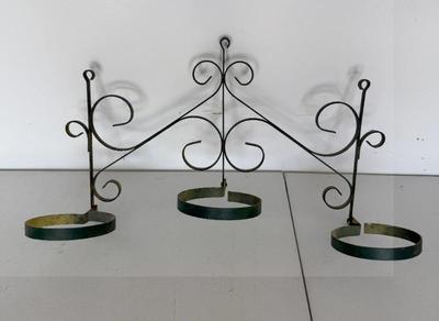 Vintage Metal Wall-mount Fold Up Three Pot Plant Holder
Lot #: 252