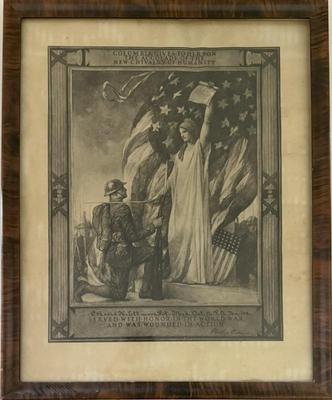 Vintage WWI Wounded In Action Columbia Accolade In Glass Front Wooden Photograph-Finish Frame
Lot #: 291