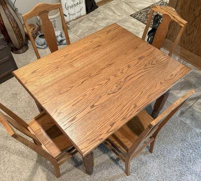 Vintage Oak Table & (4) Chairs
Lot #: 52