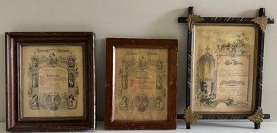Lot (3) Antique German Religious Certificates In Glass Front Frames- Baptism & Confirmation
Lot #: 138