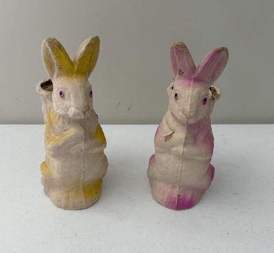 Pair Vintage Paper Mache Bunnies With Baskets On Back
Lot #: 315