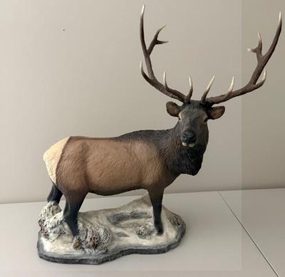 Fountain Creek Productions Large Elk Statue "Rocky Mtn. Elk 2 Edition (rev)" Painted Metal With Resin Base
Lot #: 270