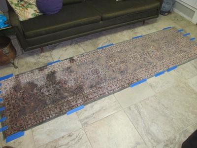 Sale Photo Thumbnail #51: Silk rug runner (no, it's not stained, lol)