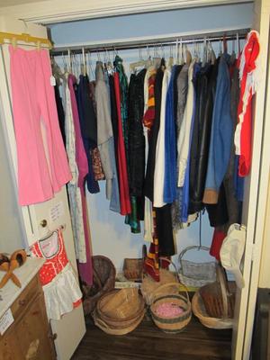 Sale Photo Thumbnail #170: Assortment of vintage clothes and baskets